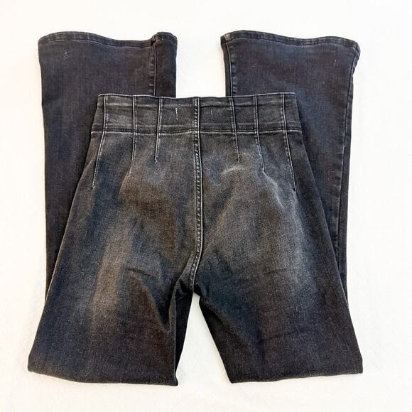 We the Free Flare Wide Leg Black Denim Jeans Size 28 - Picture 8 of 9